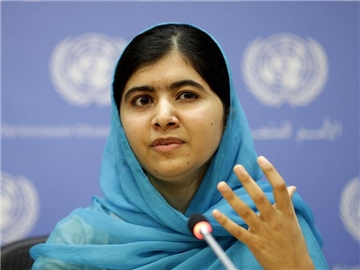 2012 war Yousafzai in ihrer pakistanischen Heimat angeschossen worden, weil sie sich für Bildung von Mädchen einsetzte. Foto: Andrew Gombert