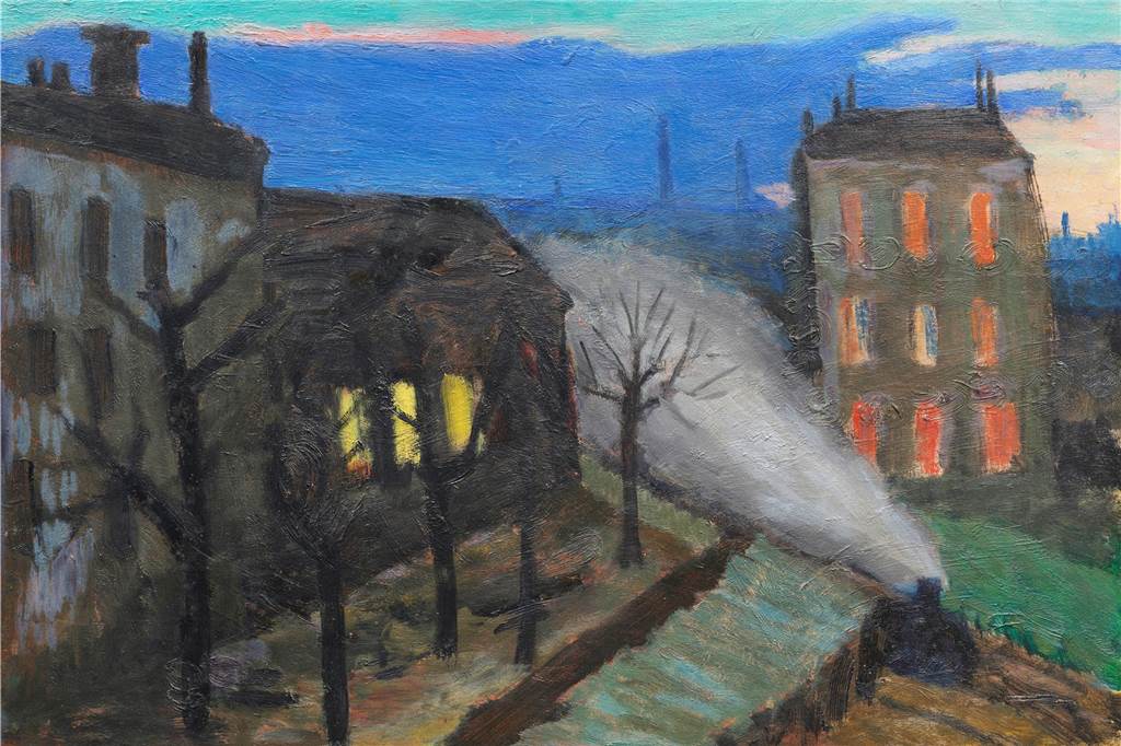 Das Bild von Gabriele Münter "Abend vom Fenster/Blick auf Rue Lamblardie, Paris".