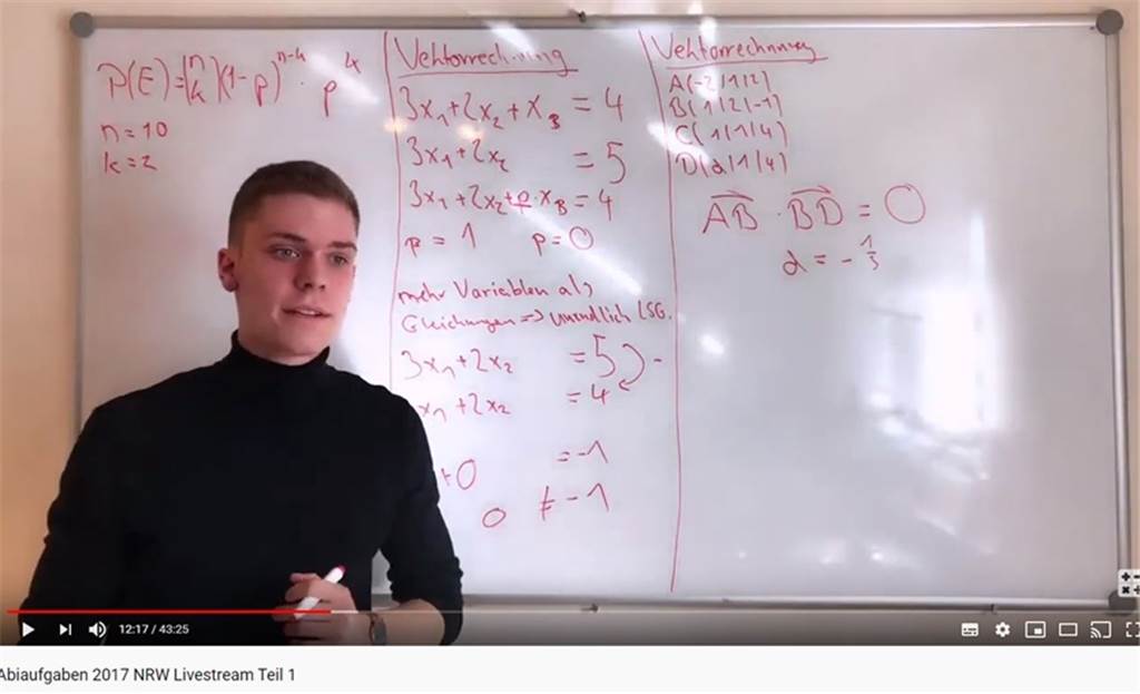 Hilfe fürs Mathe-Abi: Zwei Ahauser rechnen Klausuren auf Youtube vor Aktuell 71 Abonnenten zählt der Youtube-Kanal "MatheMind" von Josef Naber und Johannes Mensing.