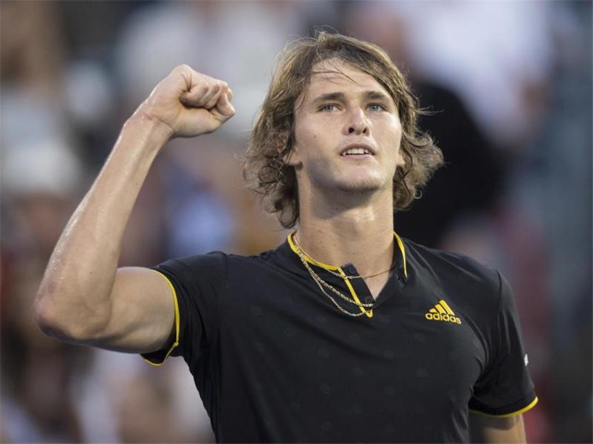 Alexander Zverev im Viertelfinale in Montreal Alexander Zverev jubelt nach seinem Sieg über den Australier Nick Kyrgios. Foto: Paul Chiasson
