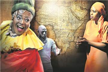 Als Aida (Kelebogile Besong, r.), Amonasro (Mandla Mndebele, Mitte) und Graf Almaviva (Sunnyboy Dladla, l.) sind die Sänger aus Südafrika jetzt in der Oper Dortmund zu sehen.