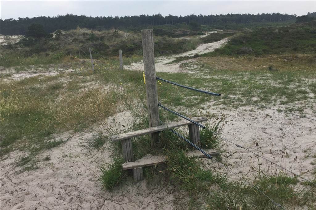 Streit um Spazierweg am Golfplatz: Ist Überqueren lebensgefährlich? Als Alternative zu aufwendigen Toren könnte eine einfache Treppenlösung über den Zaun dienen, wie Ulli Beckmann sie in Holland entdeckt hat.
