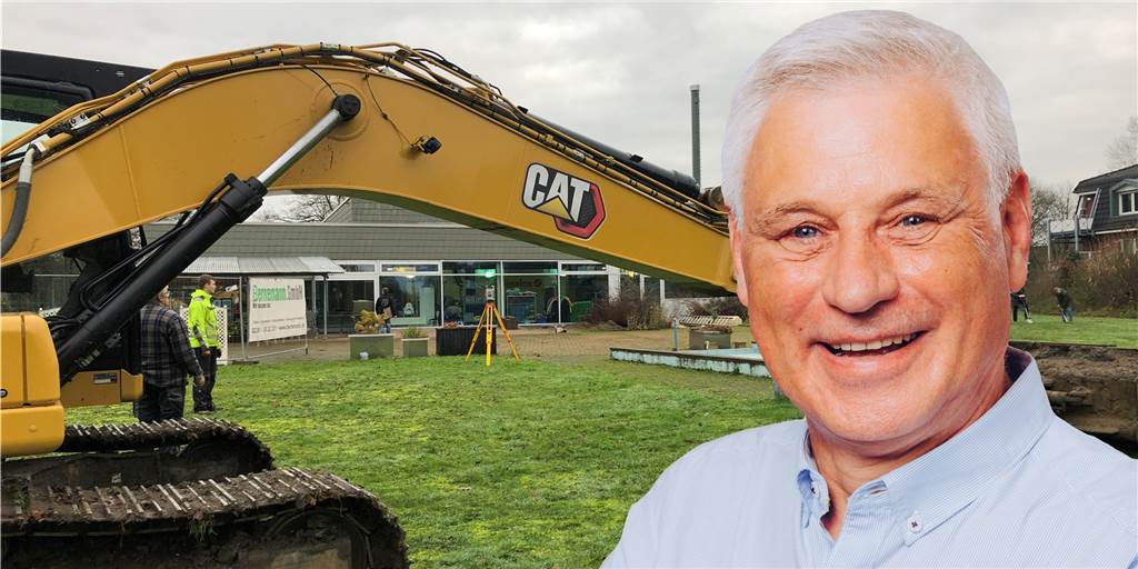 Rainer Gardemann (CDU) will Dauerstreit um Baupreissteigerung beenden Rainer Gardemann vor der Baustelle am Schermbecker Hallenbad
