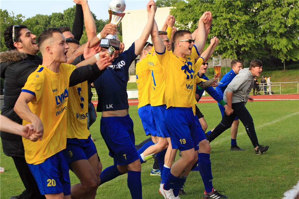 Als der SV Herbern als Kreispokalsieger einen seiner größten Titel holte Am Ende des Tages konnte der SV Herbern gemeinsam jubeln.