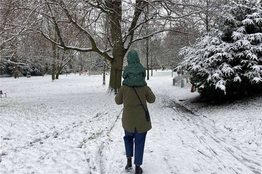 Am Morgen bot sich ein gemütlicher Schneespaziergang an.