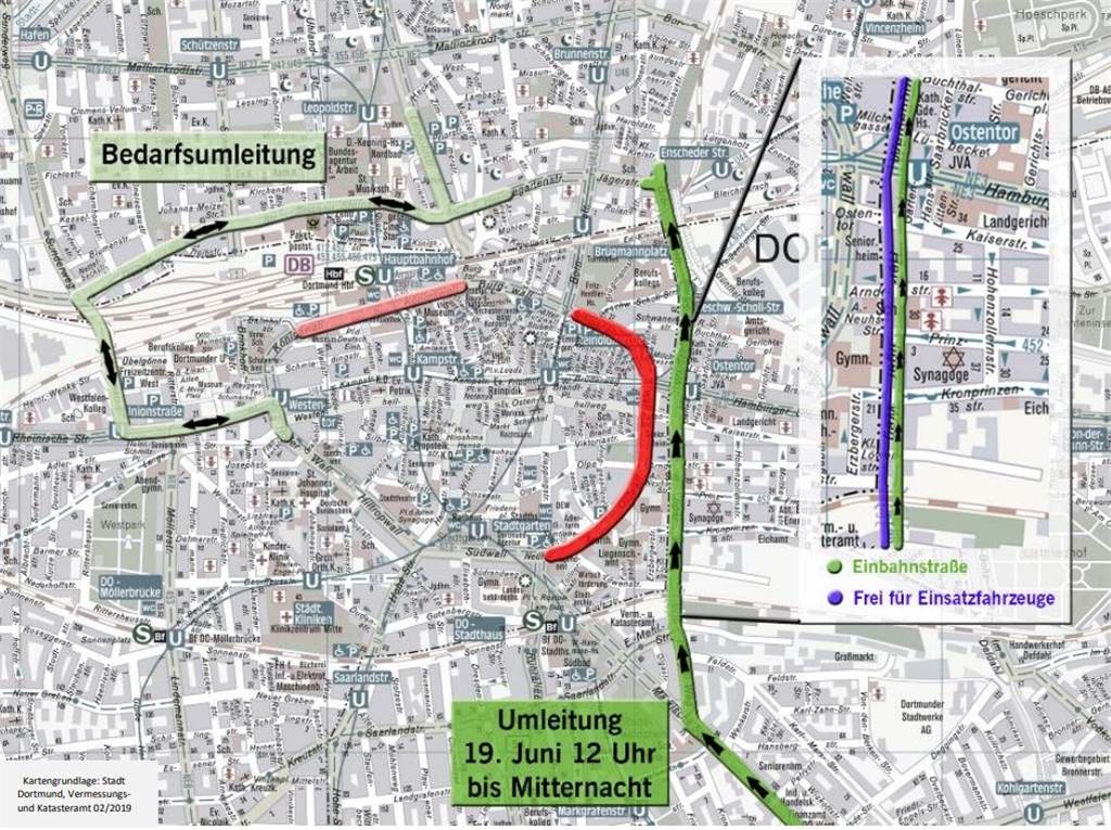 Zum Kirchentag ist der Wall für mehrere Tage dicht Am Nachmittag des Eröffnungstages wird der Heilige Weg sogar zur Einbahnstraße mit Fahrtrichtung Norden.