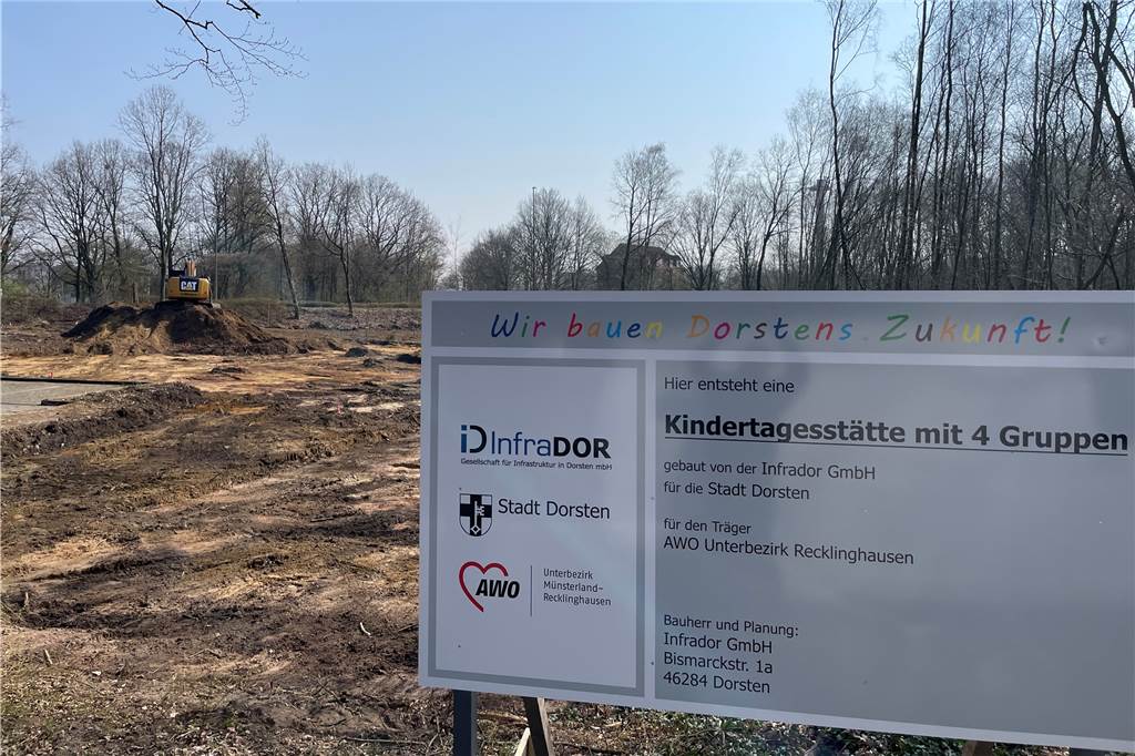 Keine Kita-Plätze für Flüchtlingskinder aus der Ukraine in Dorsten An der Marktallee wird eine Kindertagesstätte gebaut.