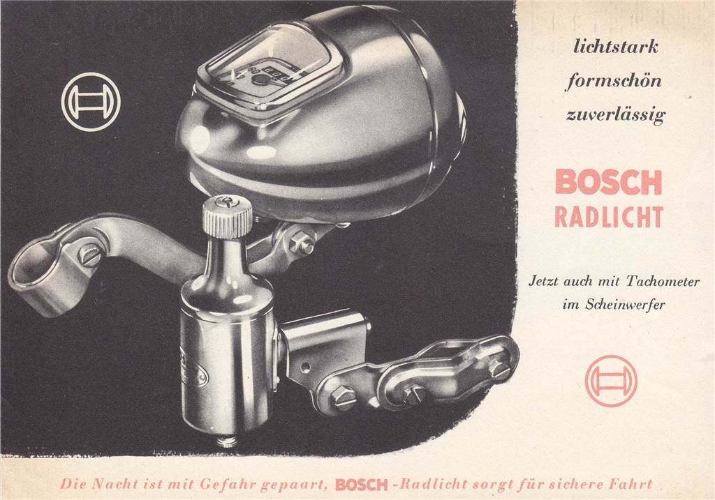An der Werbung lässt sich der Stellenwert des Fahrrads ablesen. In den 50ern ging es noch vor allem um Sicherheit.
