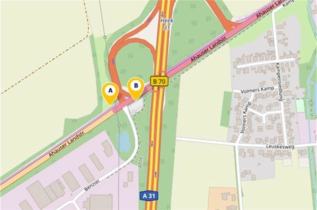 Zwei Bushaltestellen für das Industriegebiet Heek-West Ein Plan