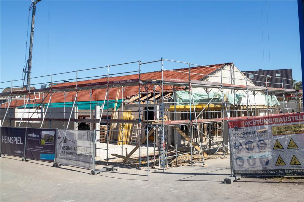 Aldi wird in Legden gemacht: Stapelbroek baut Einrichtung für Discounter Ein Blick auf die Aldi-Baustelle in Legden.