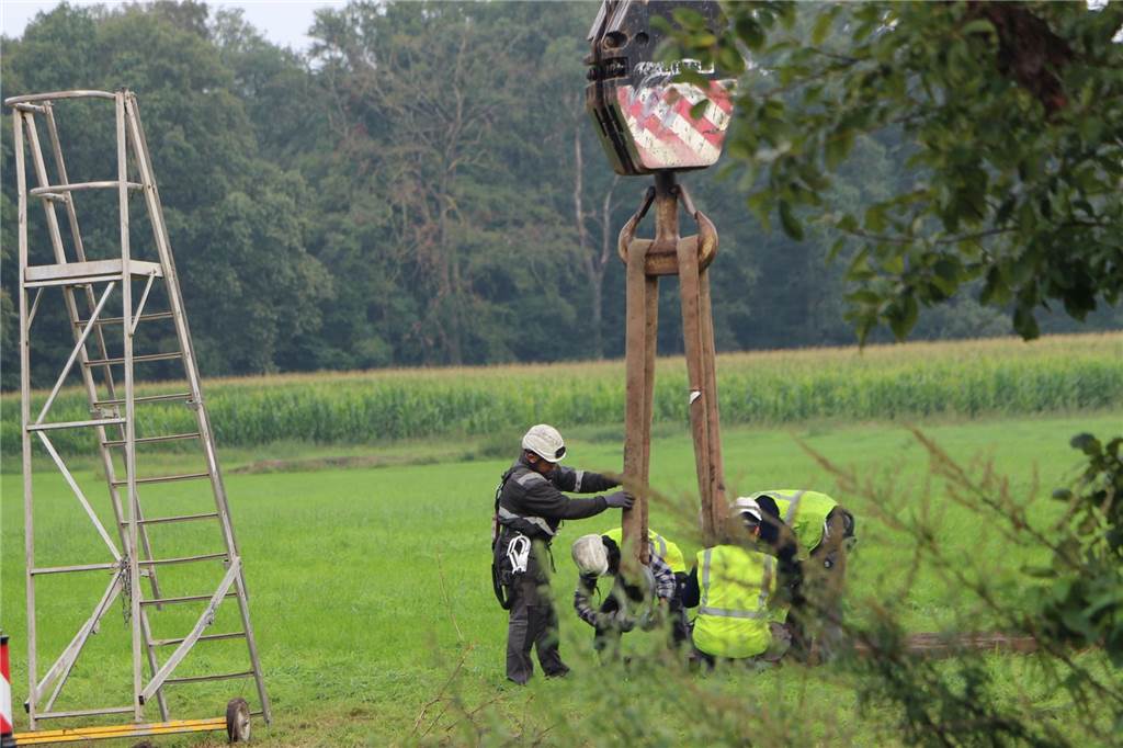 An einem Tag wurde das Windrad zurückgebaut.