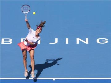 Andrea Petkovic lieferte sich 2:35 Stunden ein hartes Duell mit Simona Halep. Foto: Rolex Dela Pena