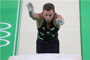 Andreas Bretschneider katapultierte sich Bretschneider mit einer blitzsauberen Reckübung auf Platz eins. Foto: Tatyana Zenkovich