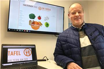 Andreas Heitfeld, Vorsitzender der Tafel in Haltern, hat im Rahmen von Corona neue Bedingungen für die Lebensmittelausgabe formuliert.