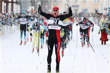 Andreas Nygaard ist der Sieger des Wasalaufs 2018. Foto: Daniel Eriksson/Bildbyran via ZUMA Press