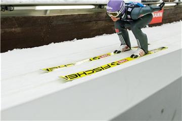 Andreas Wellinger startet beim Skifliegen am Kulm. Foto: Daniel Karmann