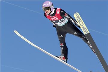 Andreas Wellinger und Co. wurden beim Team-Weltcup im Skifliegen in Vikersund nur Vierter. Foto: Terje Bendiksby