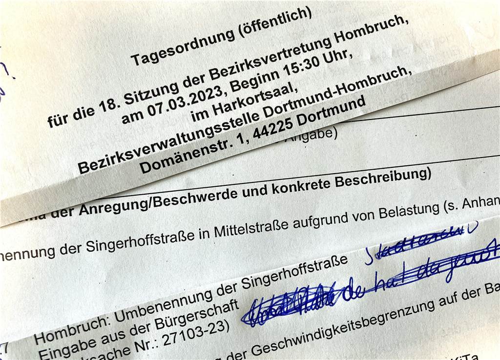 Straße nach Nazi benannt? Aufregung um Singerhoffstraße in Hombruch Bezirksvertretung