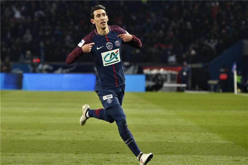 Paris St. Germain besiegt auch ohne Neymar Marseille Angel Di Maria erzielte zwei Treffer für Paris St. Germain im Spiel gegen Olympique Marseille. Foto: Thibault Camus