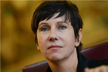 Angelika Klüssendorf bei der Verleihung des Deutschen Buchpreises 2014 im Römer. Foto: Arne Dedert