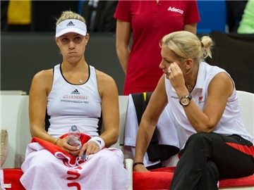 Angelique Kerber konnte ihr zweites Einzel im Fed Cup gegen die Ukraine nicht gewinnen. Foto: Daniel Maurer