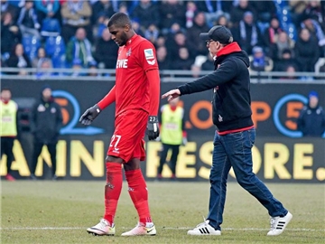 Anthony Modeste wurde kurz nach der Pause von Kölns Trainer Peter Stöger ausgewechselt. Foto: Thorsten Wagner
