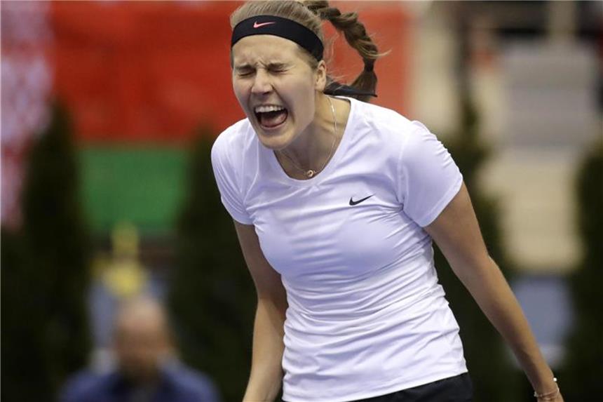 Lottner im Viertelfinale von 's-Hertogenbosch Antonia Lottner hat sich überraschend gegen die an Position zwei gesetzte Belgierin Elise Mertens durchgesetzt. Foto: Sergei Grits/AP