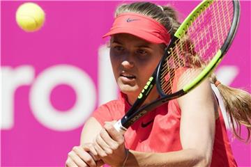 Antonia Lottner steht nach ihrem Erstrundensieg im Achtelfinale des WTA-Turniers auf Mallorca. Foto: Peter Schneider/KEYSTONE