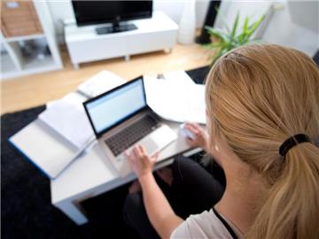 Arbeit an einem Laptop. Foto: Daniel Naupold/Illustration
