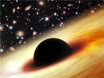 Astronomen haben im jungen Universum ein monströses Schwarzes Loch mit der Masse von zwölf Milliarden Sonnen entdeckt. Foto: Zhaoyu Li (Shanghai Astronomical Observatory)