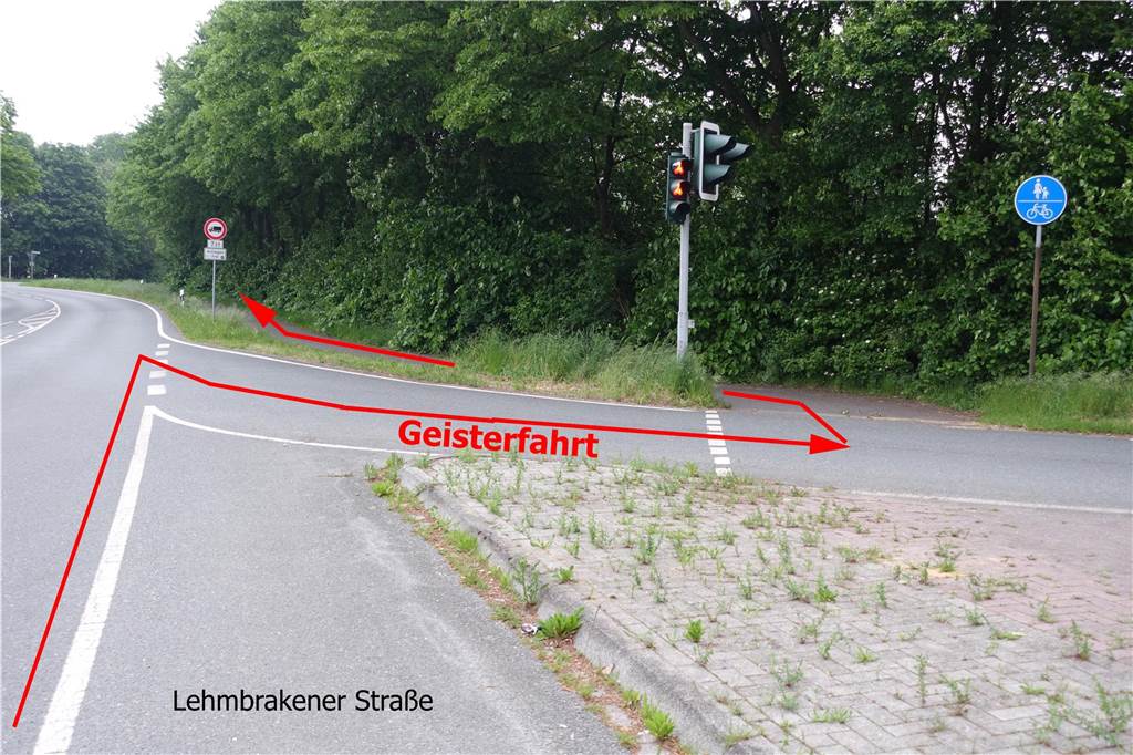Radfahrer verärgert über Gaga-Radwege in Haltern Verkehrsführung Lehmbrakener Straße
