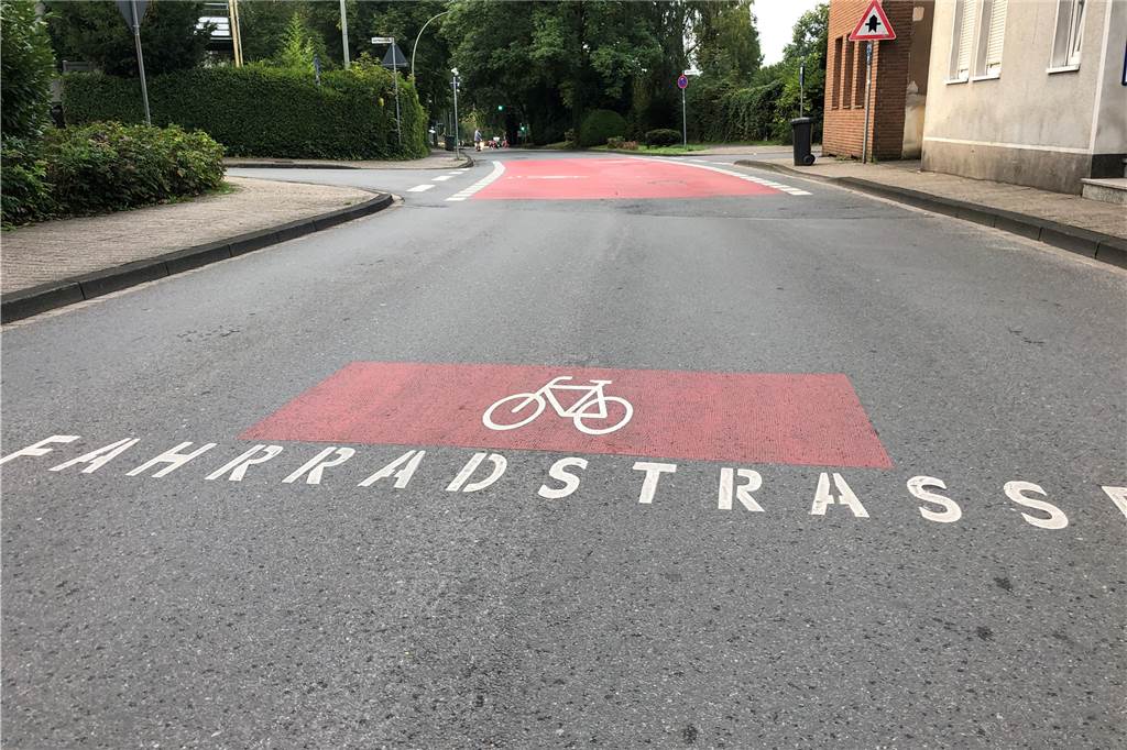 Mit Video: Darum zieht eine Fahrraddemo mit Kindern durch Borks Straßen Auch das Teilstück der Waltroper Straße, das als Fahrradstraße ausgewiesen ist, liegt auf der Route der Fahrraddemo.