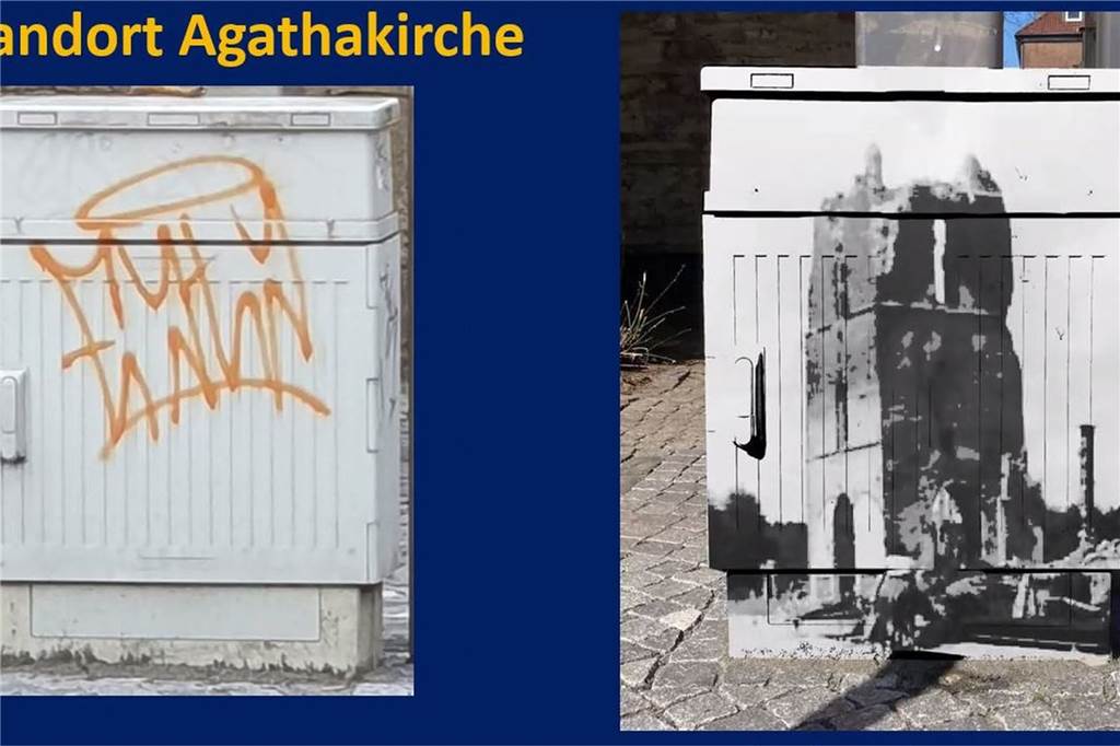 Vor allem für Kunst: Mitte-Konferenz vergibt so viel Geld wie nie Auch der Stromkasten an der Agathakirche soll ein historisches Motiv bekommen.