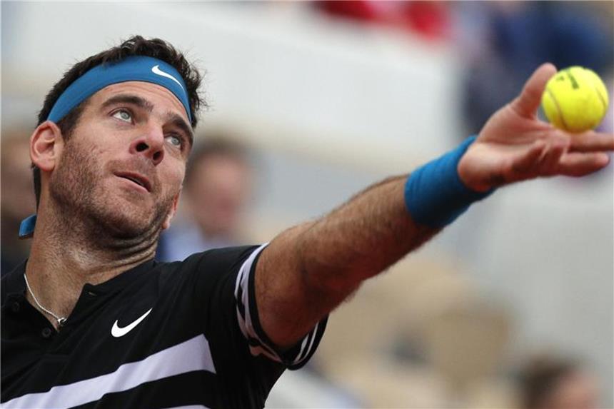 Auch Del Potro, Cilic und Muguruza im Viertelfinale Auch Juan Martin del Potro hat bei den French Open das Viertelfinale erreicht. Foto: Christophe Ena/AP