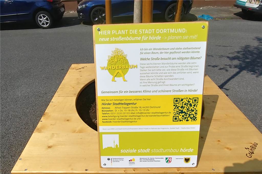 Menschen aus Hörde bestimmen, wo Bäume gepflanzt werden sollen Auch per QR-Code lassen sich Informationen zur Aktion abrufen.