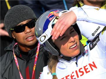 Auch Tiger Woods konnte seiner Freundin Lindsey Vonn nicht zum erhoffen WM-Sieg verhelfen. Foto: Stephan Jansen