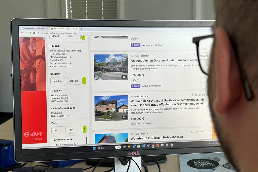 Immobilienmarkt: Welche Häuser und Wohnungen stehen derzeit zum Verkauf? Auch zu verkaufende Eigentumswohnungen in Dorsten finden sich auf mehreren Internetportalen.
