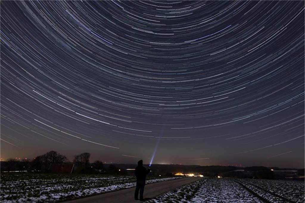 Startrails auf dem Coesfelder Berg