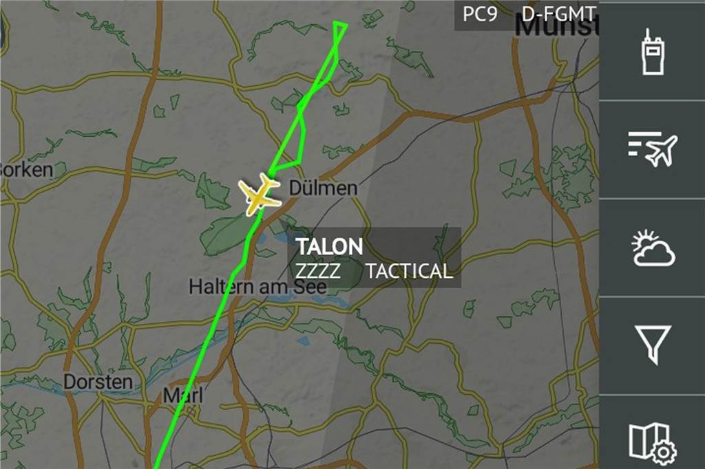 Auf dem Radar war ein Flieger deutlich zu erkennen.