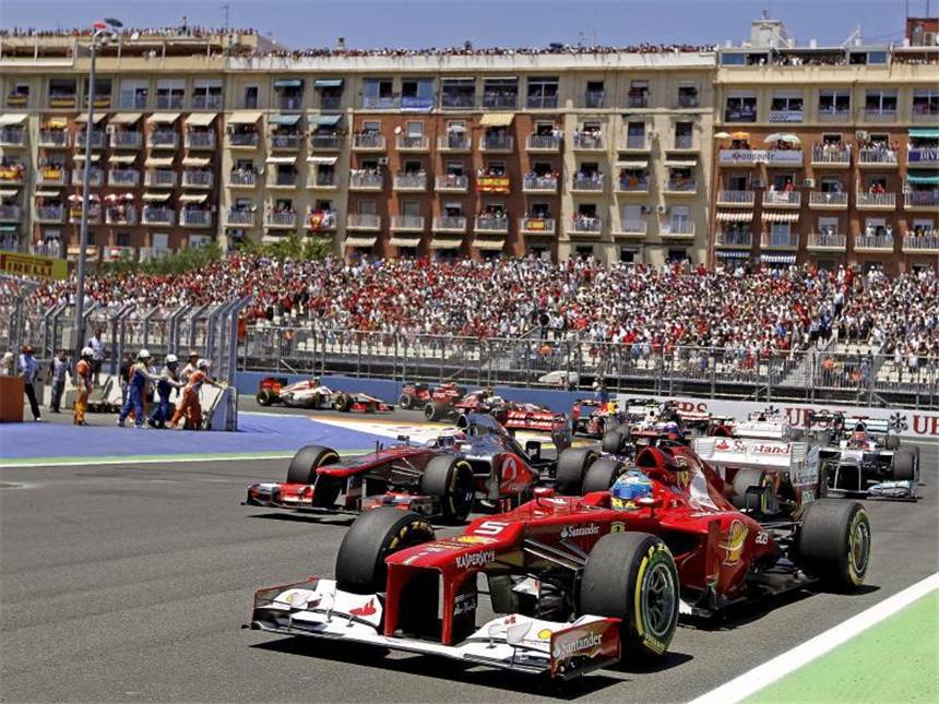 Ermittlungen in Finanzaffäre um F1-Rennen in Valencia Auf dem Rundkurs im Hafengelände von Valencia werden seit 2012 keine Formel-1-Rennen mehr ausgetragen. Foto: Manuel Bruque