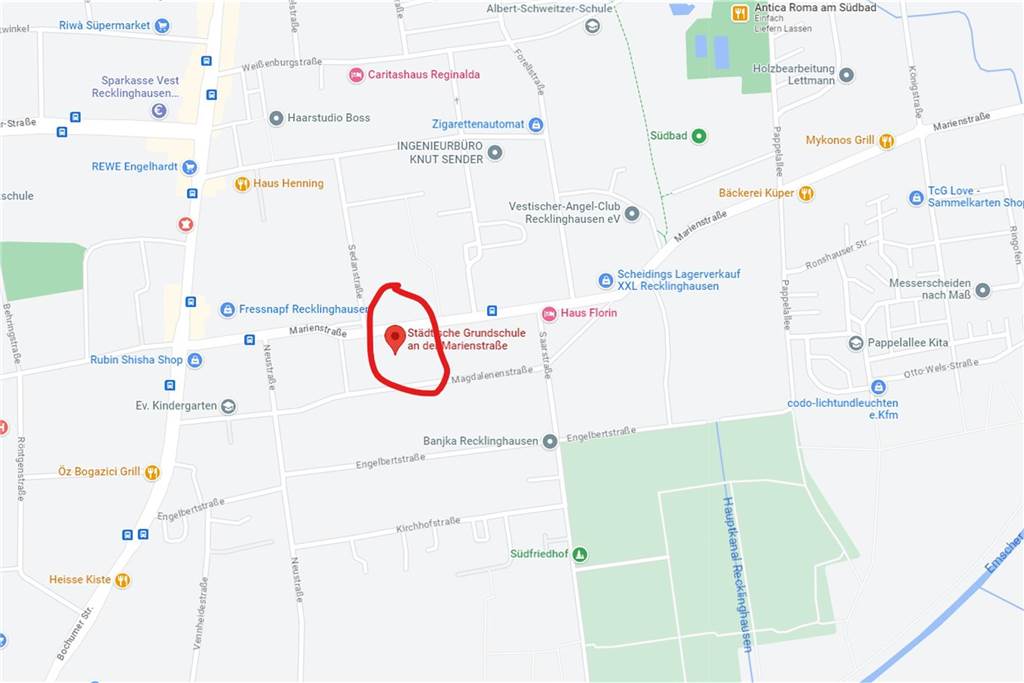 Eine Karte des Recklinghäuser Südens.