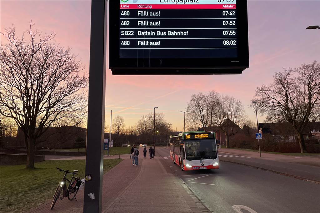 Busfahrer-Streik der DSW21 erwischt einige Pendler kalt Auf den digitalen Anzeigen in Castrop-Rauxel war am Donnerstag viel von "Fällt aus" die Rede. Am Europaplatz fuhren nur wenige Linien.
