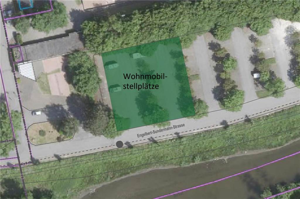 Luftaufnahme vom Parkplatz