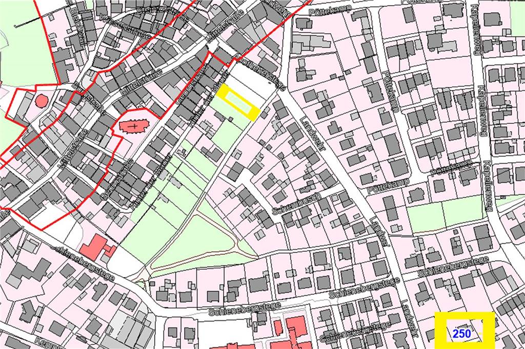 Marion Grewing ärgert sich über hohen Bodenrichtwert auf Gartenfläche Auf der Karte des Portals grundsteuer-geodaten.nrw.de haben wir die Fläche von Marion Grewing gelb markiert. Die Gartenfläche liegt in einer Bodenrichtwertzone, die mit 250 festgesetzt wurde (ebenfalls gelb markiert).