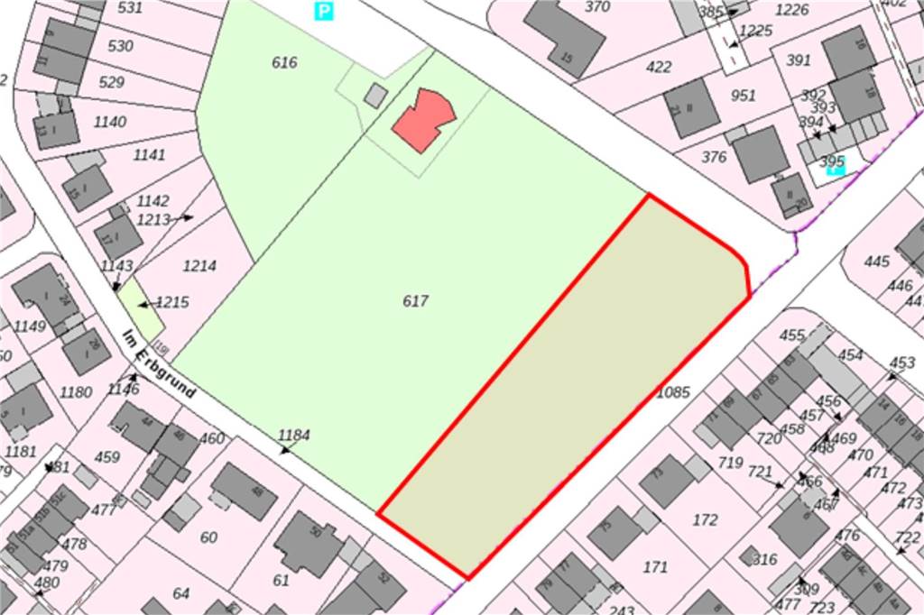 Kita Holzwurm in Erle soll umziehen und wachsen Auf der rot-umrandeten Fläche soll der Neubau für die Kita Holzwurm in Erle entstehen.