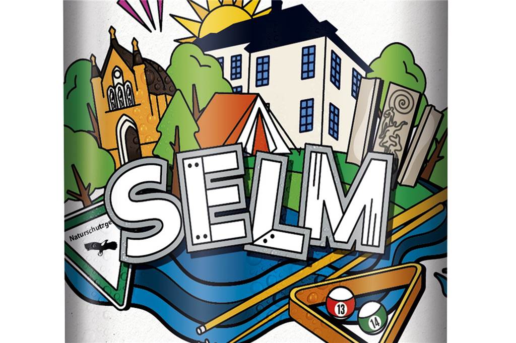 Selm und Olfen aus der Flasche: Bier und Schnaps in der Heimat-Edition Auf der Selmer Brinkhoff´s Edition sind unter anderem die Stelen und das ehemalige Wasserburg Botzlar zu sehen.