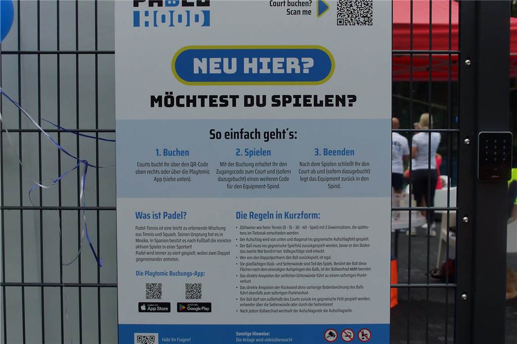 Auf der Tennisanlage des TuS Elch in Holzwickede steht jetzt auch die Padel-Tennis-Anlage des Betreibers Padel Hood.