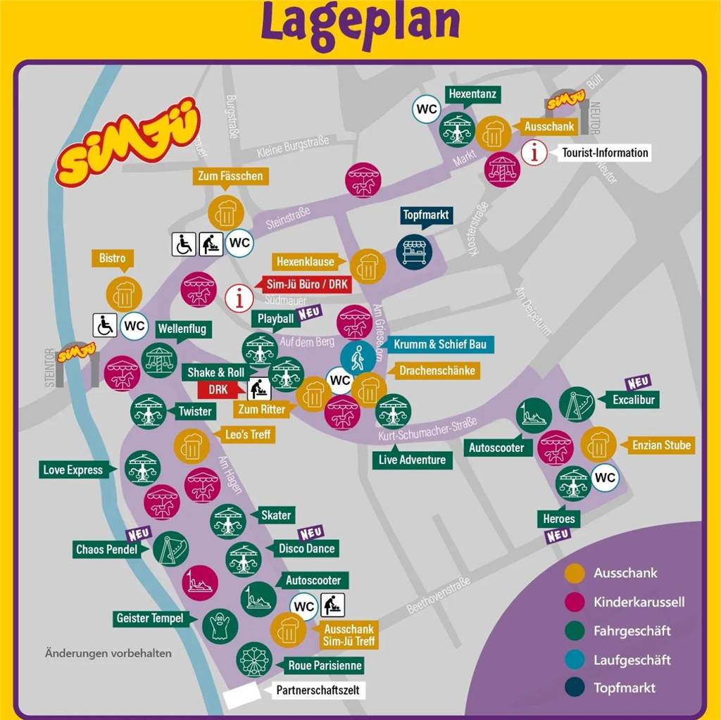 Sim-Jü 2024: Alle Infos zu Programm, Öffnungszeiten und Co. Lageplan für die Sim-Jü 2024 in Werne