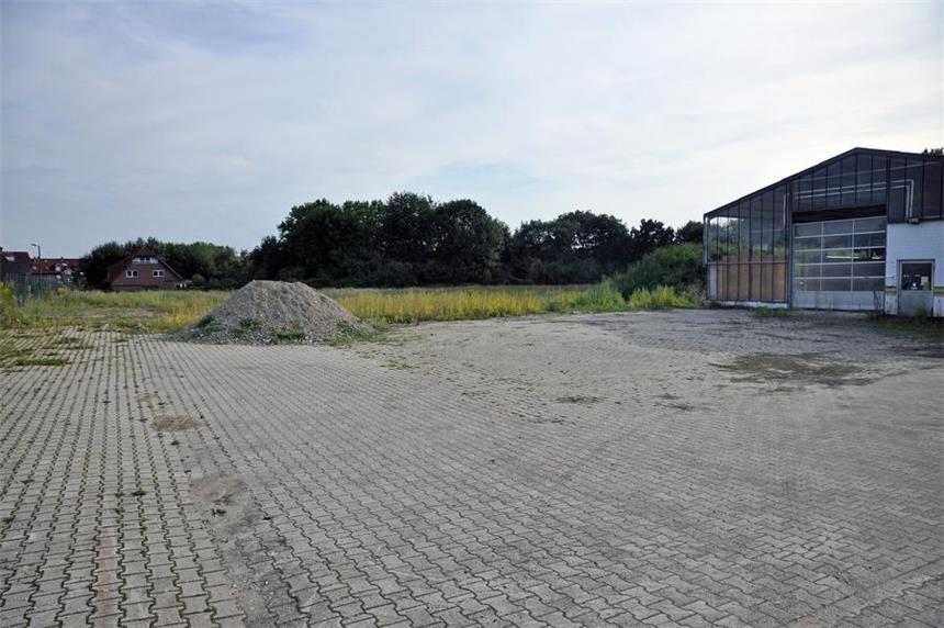 Neubaugebiet an der Bergkampstraße geplant Auf dieser Brachfläche südlich der Bergkampstraße will die Stadt Wohnungsbau ermöglichen. Rechts ein Gebäude der früheren Gärtnerei.