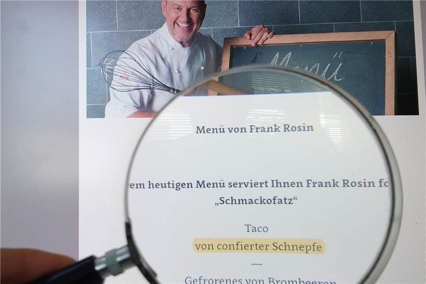 Schnepfen-Ärger für Sterne-Koch Frank Rosin wohl verflogen Auf seiner Facebook-Seite wies das Komitee gegen den Vogelmord auf das vermeintlich unzulässige Gericht von Sternekoch Frank Rosin in seinem Dorstener Restaurant hin.